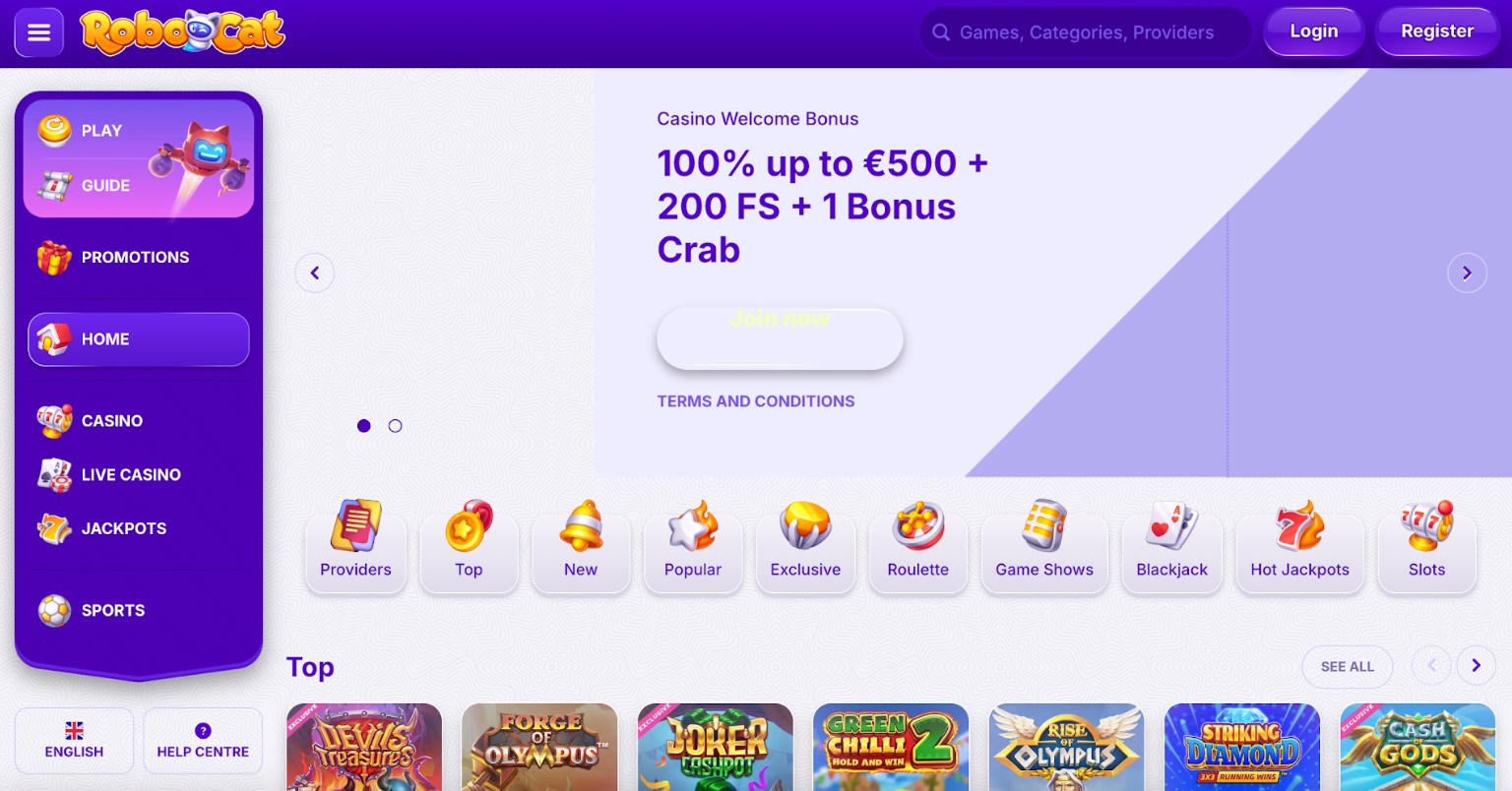 robocat casino license